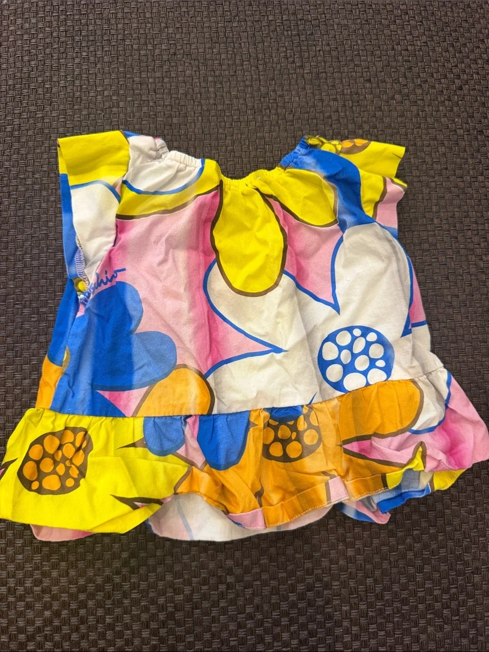 Moschino Girls Yellow Blue Pink Floral Top